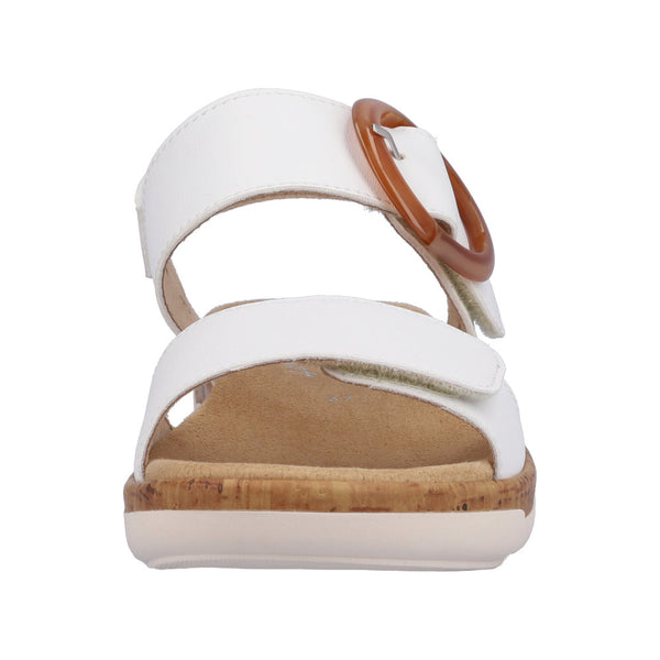 Remonte R6853-80 Ladies White Leather & Textile Touch Fastening Sandals