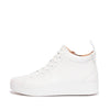 FitFlop Rally Hi Top EK8-194 Ladies White Leather Zip & Lace Ankle Boots