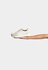 FitFlop FQ1-A57 Rally Leather And Suede Panel Ladies White & Paris Grey Leather & Suede Arch Support Lace Up Trainers