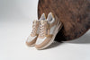 Remonte D2404-81 Ladies Beige And White Leather Zip & Lace Trainers
