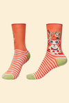 Powder Cottagecore Cat Ankle Socks