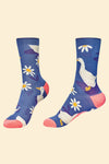 Powder Daisy Ducks Ankle Socks - Navy