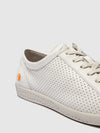 Softinos Ica 388 Ladies White Leather Lace Up Shoes