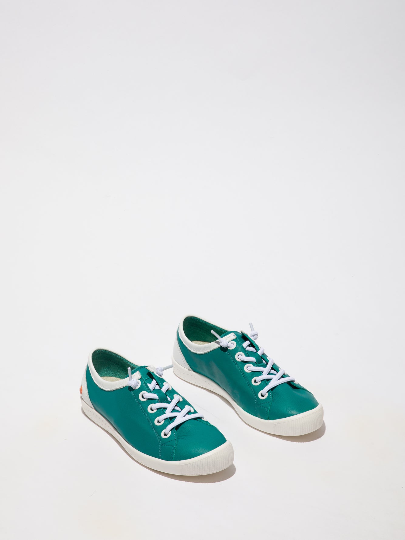 Softinos Isla II 557 Ladies Petrol Green And White Leather Elasticated Shoes