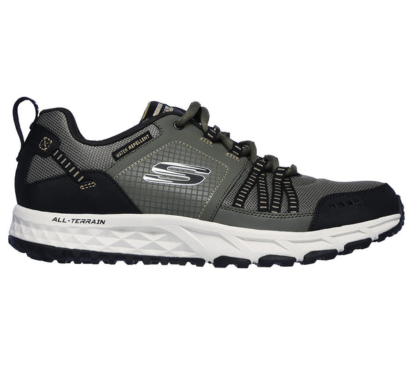Skechers 51591 Escape Plan Mens Olive/Black Leather Trail Shoes - elevate your sole