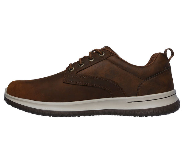 Skechers 65693 Delson Antigo Mens Waxy Brown Leather Waterproof Slip On Shoes - elevate your sole