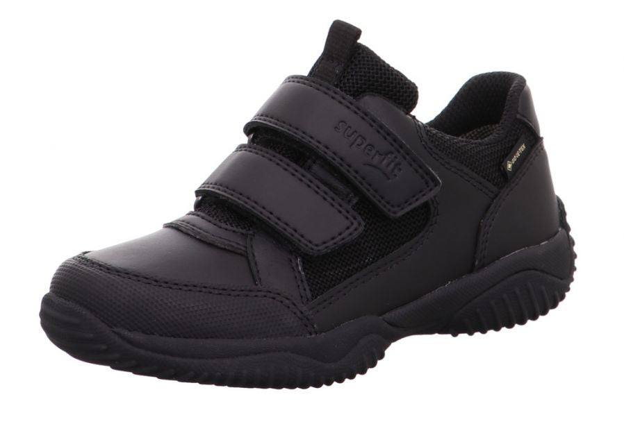 Superfit Storm 1-009382-0000 Boys Black Leather & Textile Waterproof School Touch Fastening School Shoes