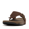 FitFlop GD1-167 Trakk II Mens Chocolate Brown Leather Arch Support Toe-Post Sandals