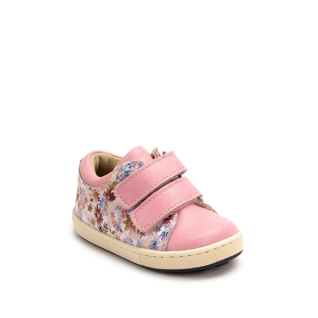 Petasil Todd 2 20929 Girls Baby Pink Flowers Leather Touch Fastening Shoes