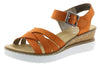 Rieker V3863-38 Ladies Orange Leather Sandals