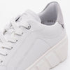 Rieker W0501-80 Ladies White Leather Lace Up Trainers