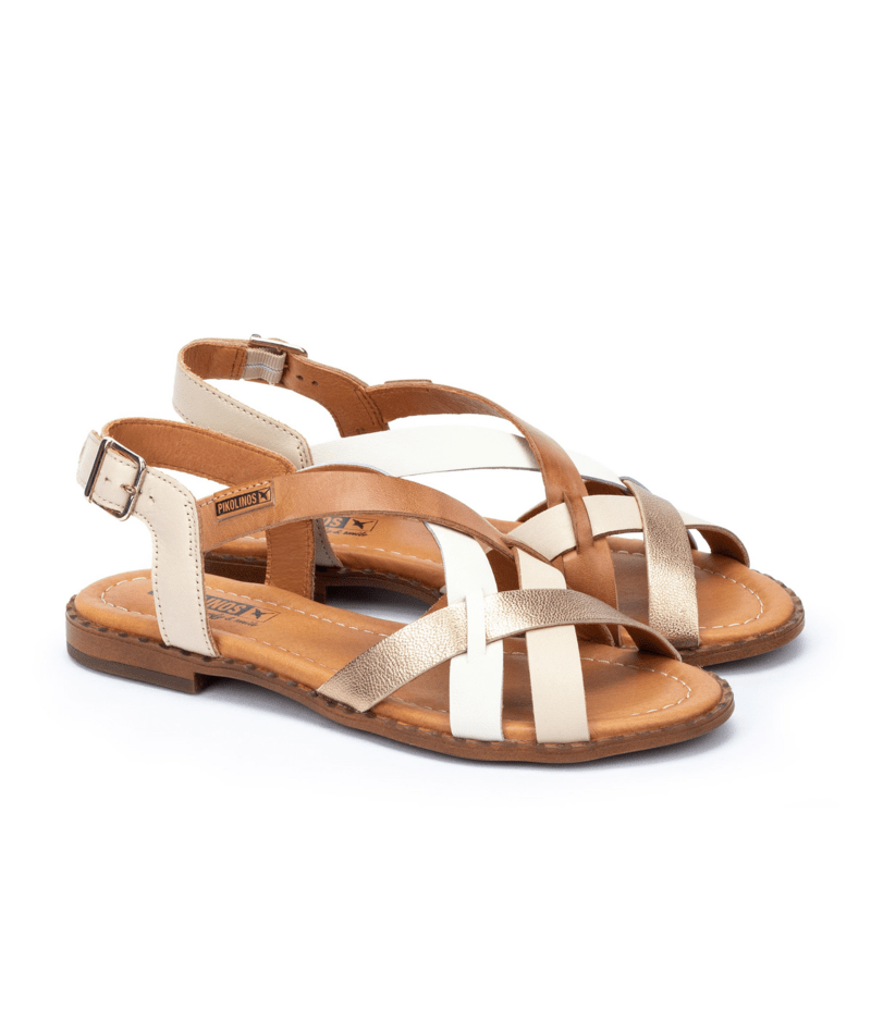 Pikolinos Algar W0X-0556C3 Ladies Spanish Marfil Leather Buckle Sandals