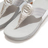 FitFlop DX4-011 Walkstar Toe-Post Ladies Silver Leather Arch Support Toe-Post Sandals