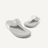 FitFlop DX4-011 Walkstar Toe-Post Ladies Silver Leather Arch Support Toe-Post Sandals