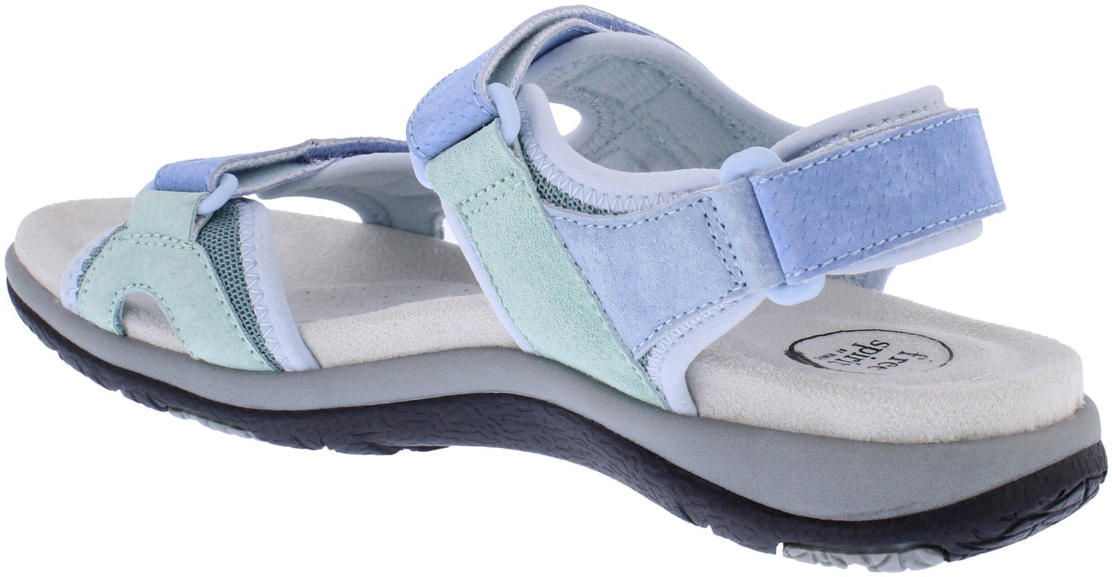 Free Spirit Zeal Ladies Blue Multi Suede & Textile Touch Fastening Sandals