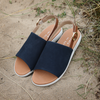 Elevate Your Sole 49132 Caribe Ladies Elba Blue & Cognac Leather Sandals