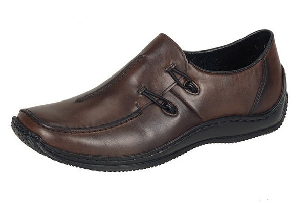 Rieker L1751-25 Brown Combi Leather Loafers - elevate your sole