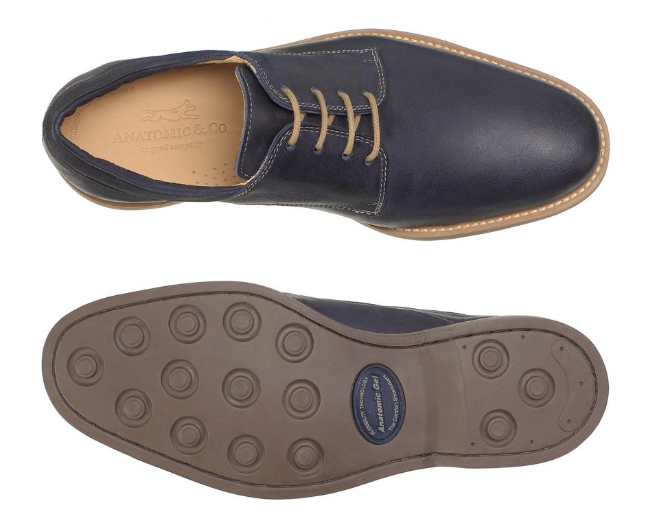 Anatomic Delta Navy Vintage Leather Derby Shoes - elevate your sole