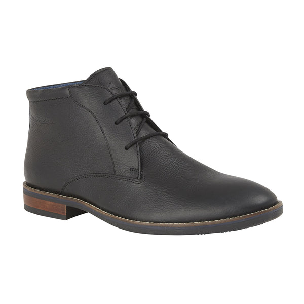 Lotus Daniel Black Leather Derby Boots - elevate your sole