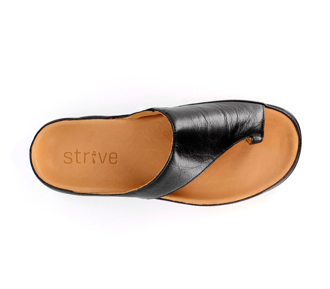 Strive Capri Black Leather Toe Post Sandals - elevate your sole