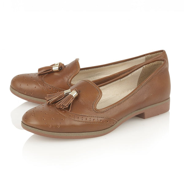Lotus Glady Brown Leather Loafer Shoes - elevate your sole