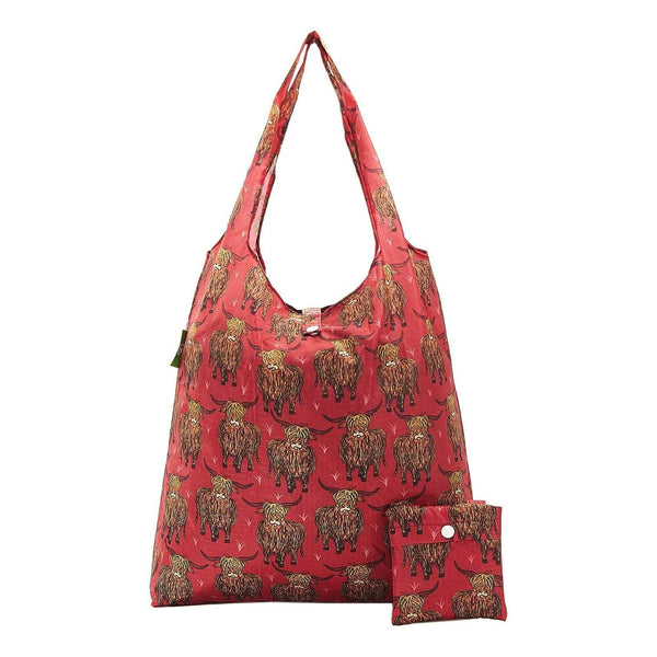 Eco Chic A26 Highland Cow Red Recycled Plastic Shopper
