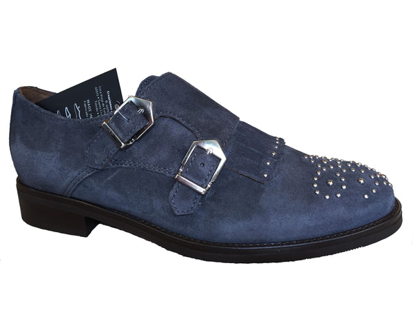 Alpe 31551146 Double Monk Strap Asphalt Grey Suede Shoes - elevate your sole