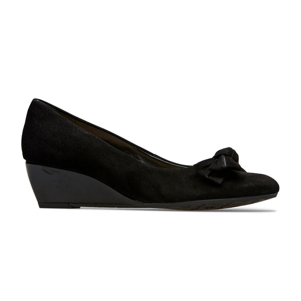 Van Dal Bourne Black Suede Leather Wedge Shoes - elevate your sole