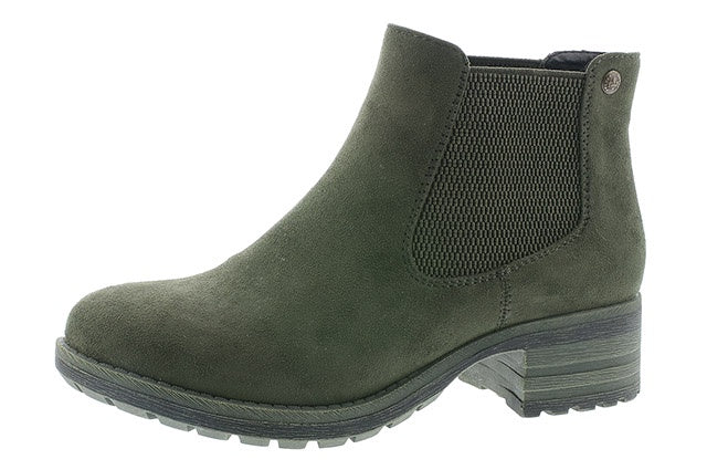 Rieker 96884-54 Green Faux Fur Lined Chelsea Boots - elevate your sole