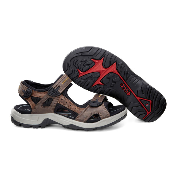 Ecco Offroad M 069564 56401 Mens Espresso And Coco Brown Nubuck Arch Support Touch Fastening Sandals