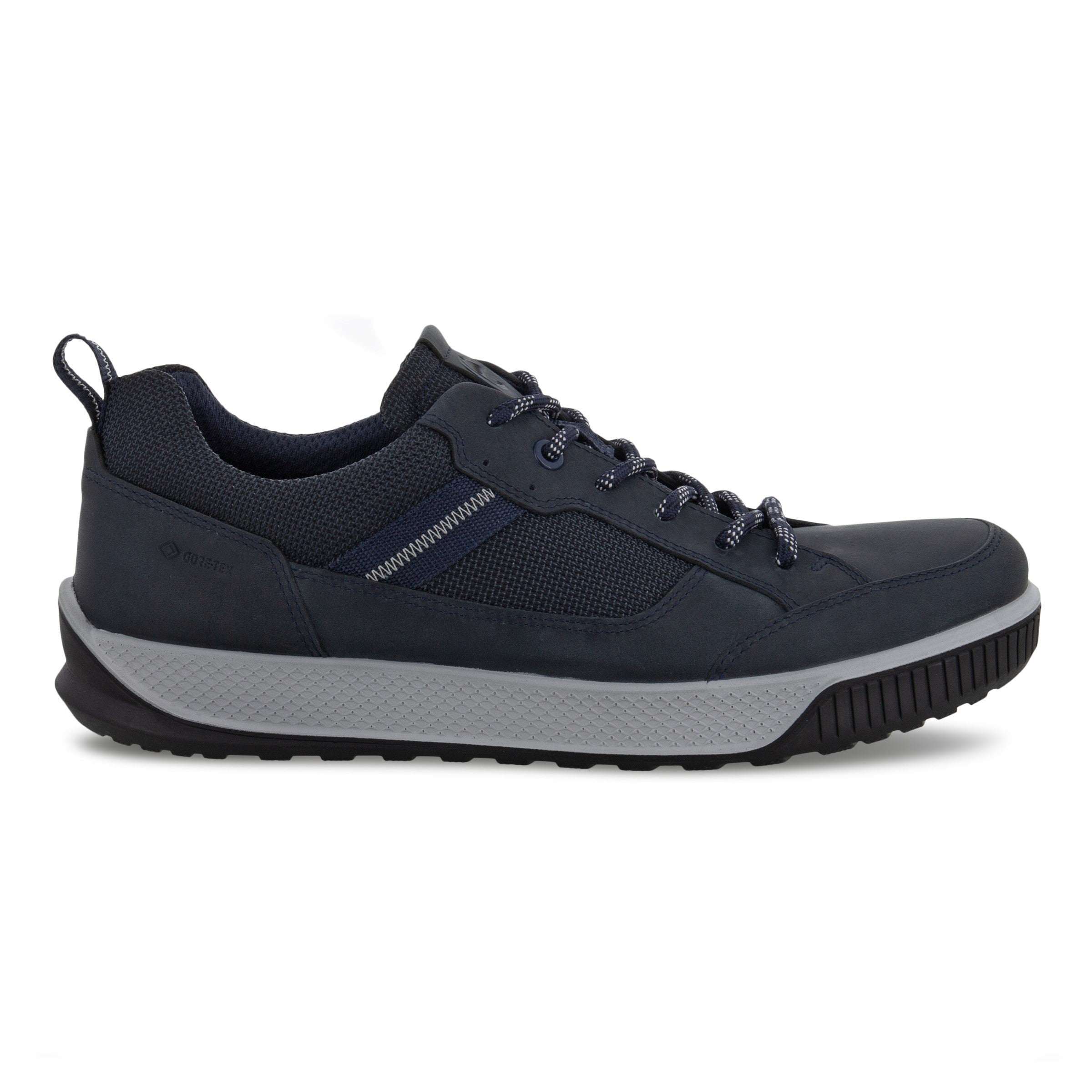 Ecco Byway Tred 501874 50595 Mens Marine Blue Nubuck Waterproof Arch Support Lace Up Shoes