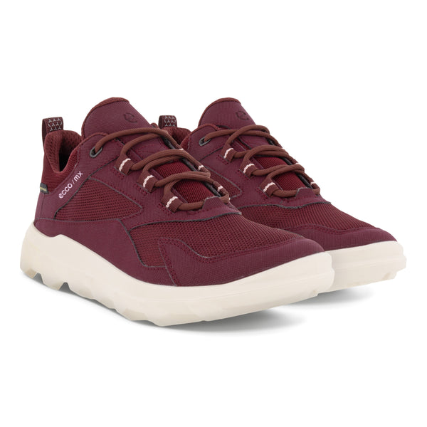 Ecco MX W Low GTX 820193 59223 Ladies Morillo Red Textile Waterproof Arch Support Lace Up Trainers