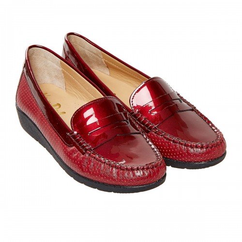 Van Dal Sheldon Mulberry Red Patent Leather Loafer Shoes - elevate your sole