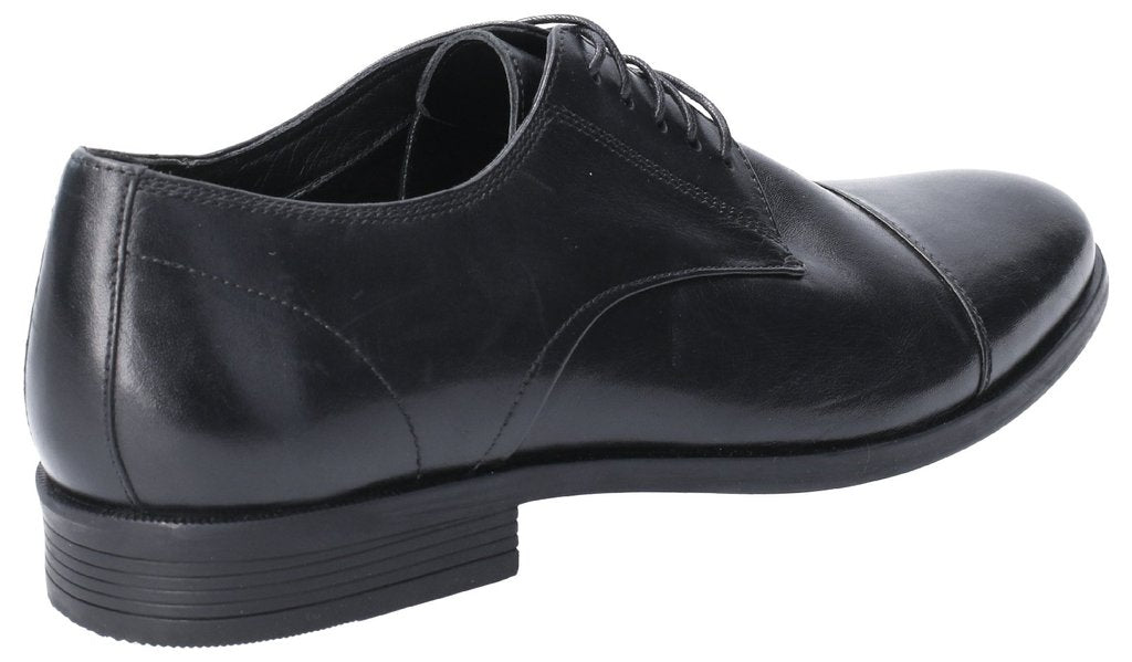 Hush Puppies Ollie Mens Black Leather Toe Cap Shoes - elevate your sole