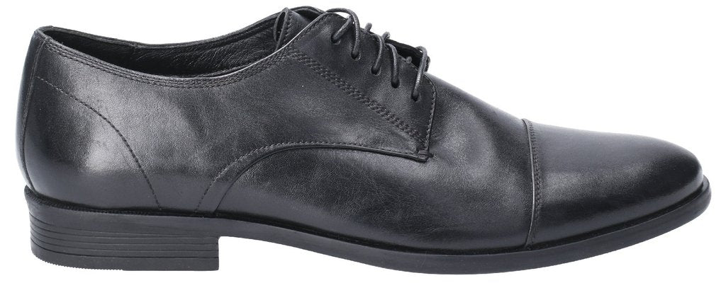 Hush Puppies Ollie Mens Black Leather Toe Cap Shoes - elevate your sole