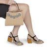 Ruby Shoo Hera Ochre Check Open Toe Block Heel Bar Sandals - elevate your sole
