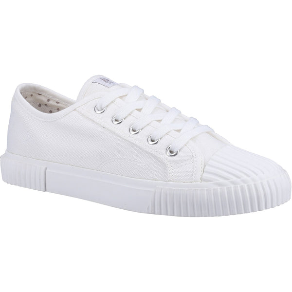 Hush Puppies Brooke Ladies White Textile Lace Up Trainers