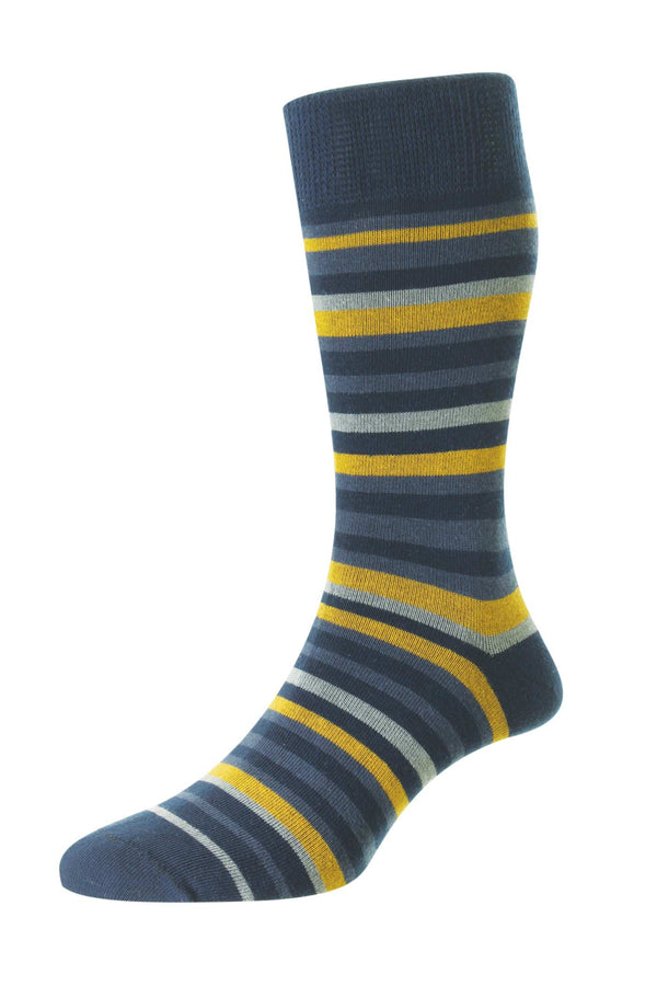 HJ Socks HJ640 Multi Stripe Comfort Top Socks