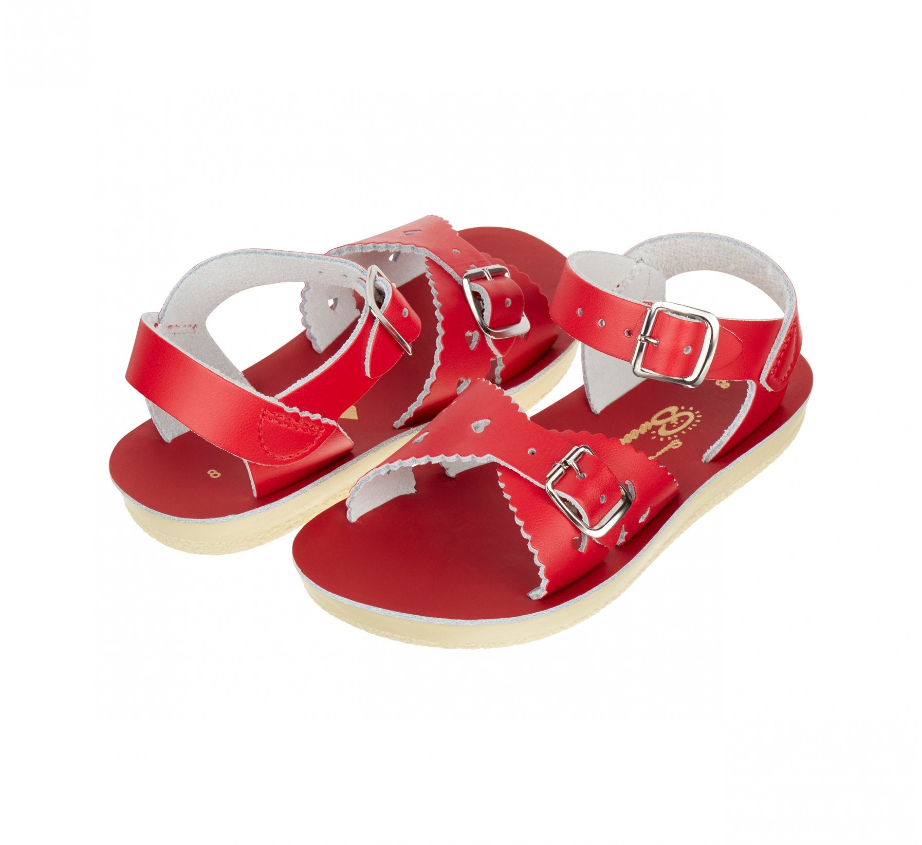 Salt-Water Sweetheart Childrens Red Leather Sandals