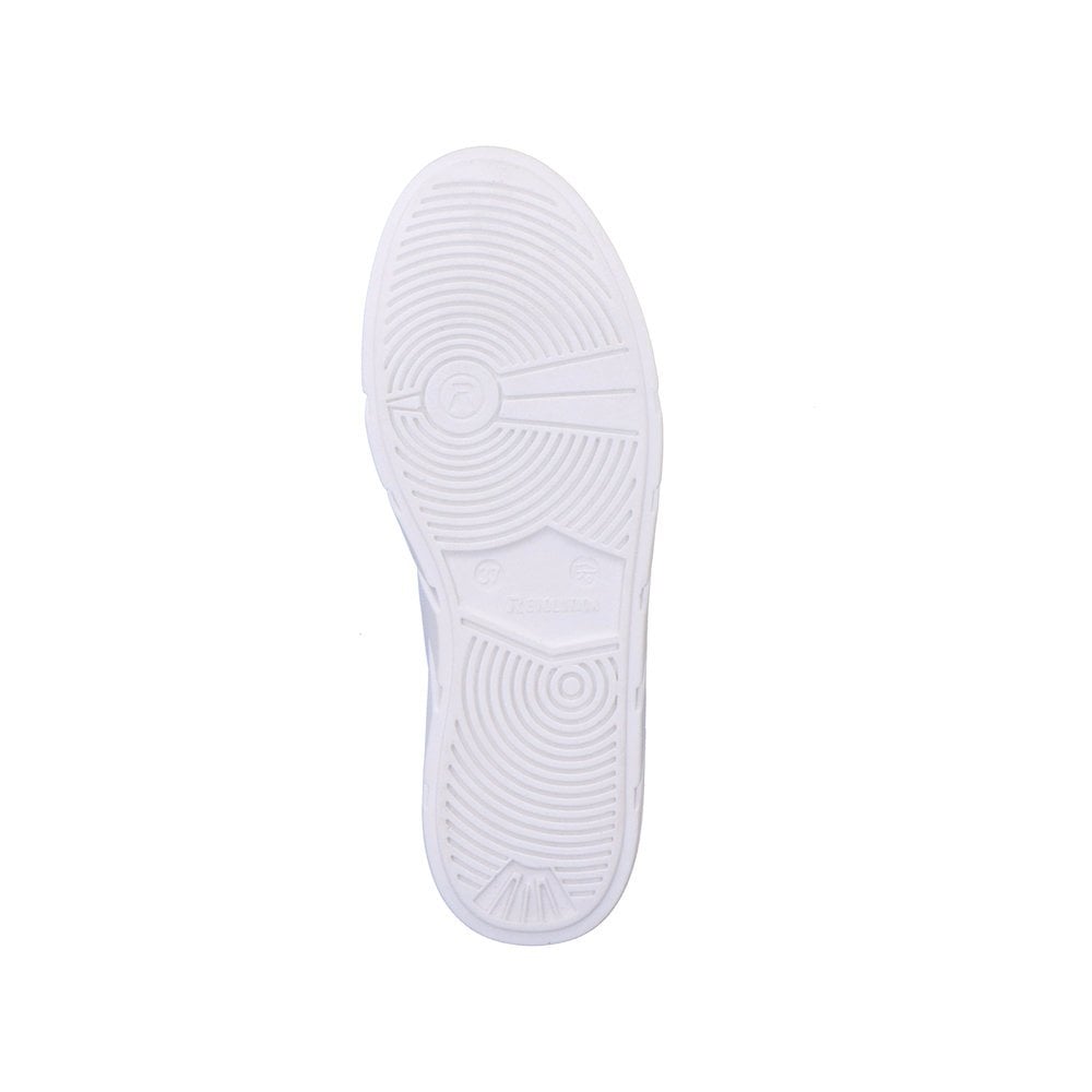 Rieker W0501-81 Ladies White Leather Lace Up Trainers
