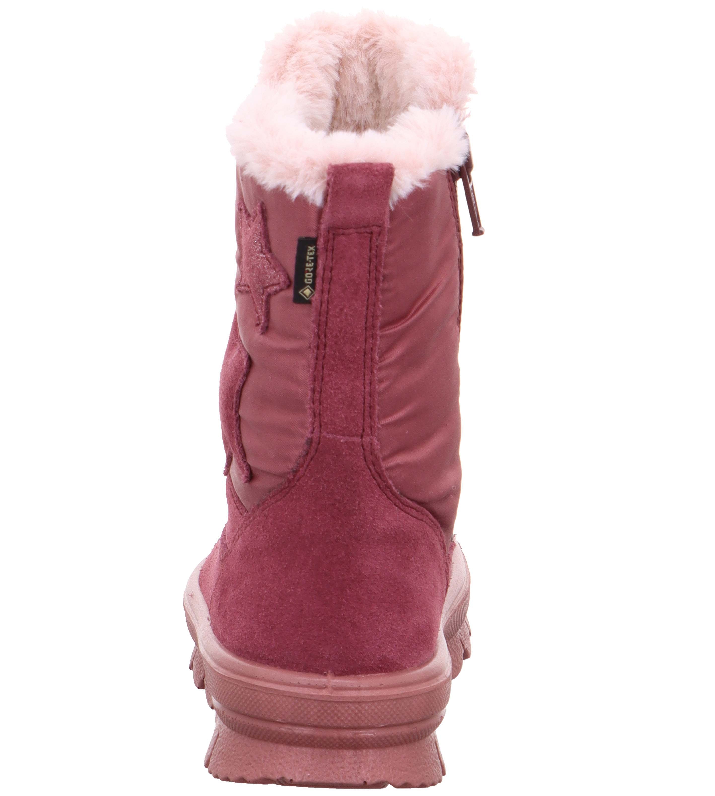 Superfit Flavia 1-000219-5500 Girls Pink Suede Waterproof Side Zip Ankle Boots