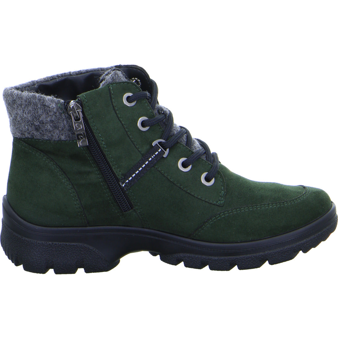 Ara 49307-67 Ladies Green Synthetic Waterproof Lace Up Ankle Boots