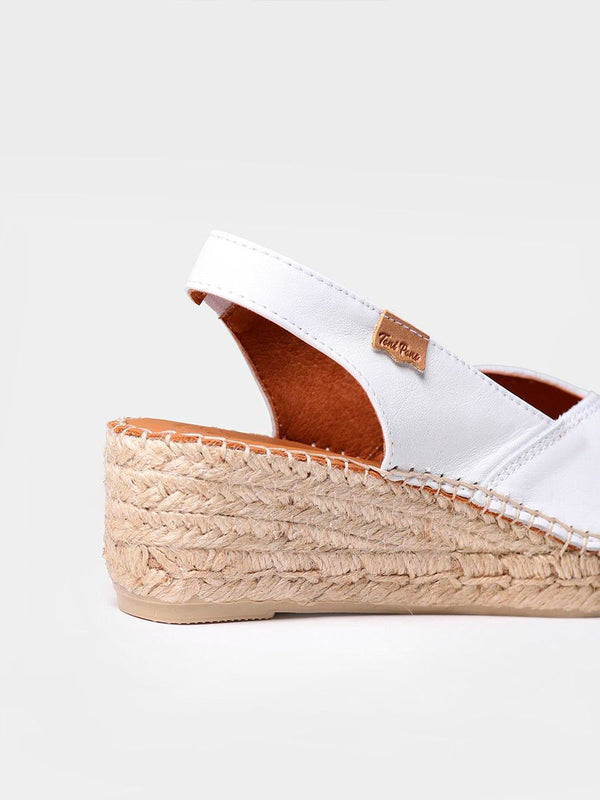 Toni Pons Bernia-P Ladies  Spanish White Leather Pull On Sandals