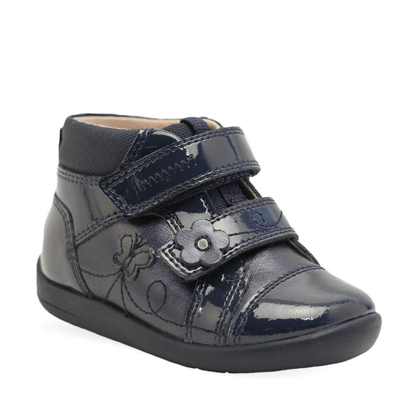 StartRite Daydream 0792_9 Girls Navy Iridescent Leather Touch Fastening Ankle Boots