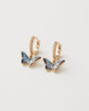 Fable England Blue Butterfly 40045 Huggie Earrings