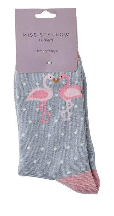 Miss Sparrow SKS145 Kissing Flamingos Bamboo Socks