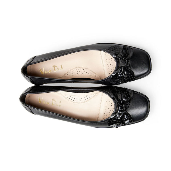 Van Dal Barbados ll Ladies Black Leather Wedge Shoes