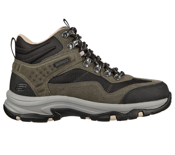 Skechers 167008 Trego Base Camp Ladies Olive and Black Waterproof Lace Up Ankle Boots