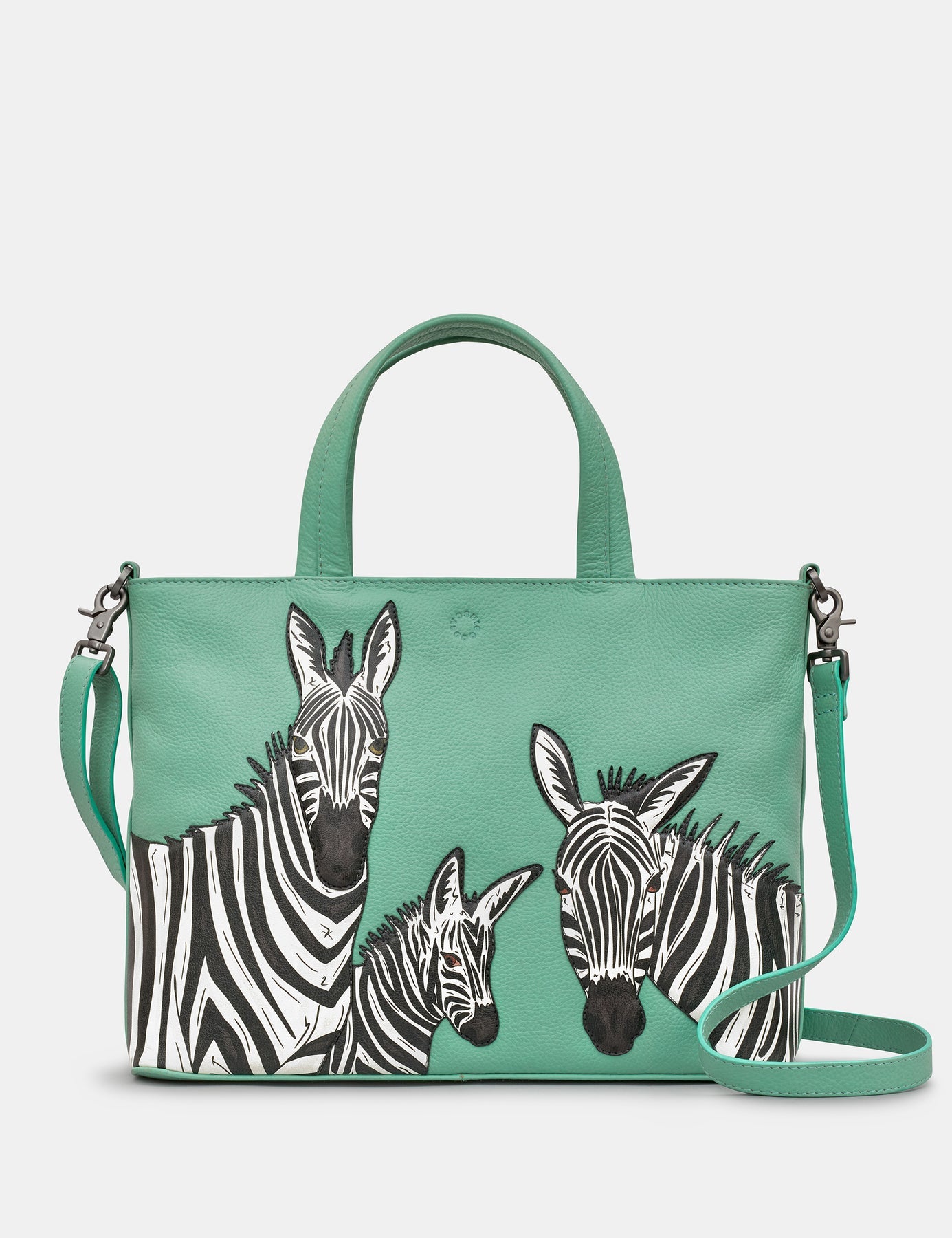 Yoshi Dazzle Of Zebras Mint Green Leather Multiway Grab Bag