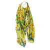 Pom Lime Mix Painted Garden Flower Print Scarf